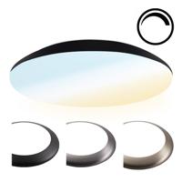 LED Bulkhead - Diameter 38cm - 25 Watt 2600 lumen - CCT Lichtkleur instelbaar - IP65 waterdicht - Vandalismeproof - Dimbaar - Plafonniere - Voor binnen en buiten - Chroom