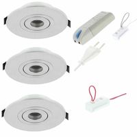 LED 3 inbouwspots 2.3W 2700K Verona dimbaar aluminium
