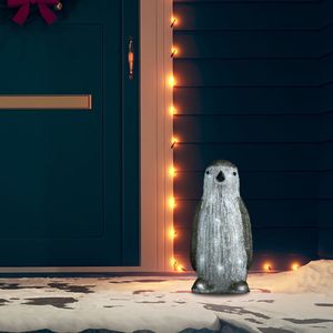 VidaXL Kerstfiguur pinguïn led binnen en buiten 30 cm acryl