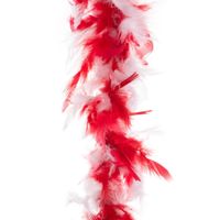Carnaval verkleed veren Boa kleur rood/witte mix 2 meter   -