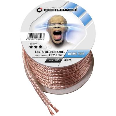 Oehlbach 108 Luidsprekerkabel 2 x 2.5 mm² Transparant 30 m