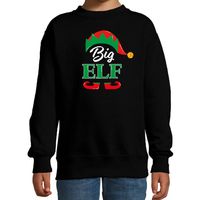 Big elf Kerstsweater / Kersttrui zwart voor kinderen - thumbnail