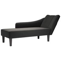 Chaise longue met rechterarmleuning stof zwart