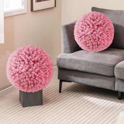 Set van 2 Kunstmatige Vormsnoeiballen 44 cm Decoratieve Ballen met 7 Lagen Bladeren Tuinbol voor Binnen en Buiten UV-Bescherming