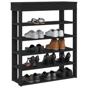 VidaXL Schoenenrek 80x30x98 cm bewerkt hout zwart