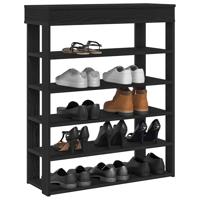 VidaXL Schoenenrek 80x30x98 cm bewerkt hout zwart