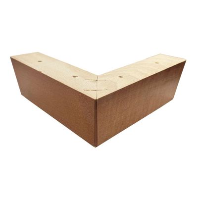 Meubelpoot kersen hoek 18 bij 18 cm en hoogte 6 cm van massief hout