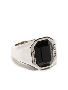 Alexander McQueen bague en laiton sertie d'une pierre - Argent