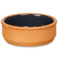 La Dehesa tapas/creme brulee schaaltje - 6x stuks - terracotta/zwart - 12 x 4 cm