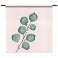 Wandkleed Watercolor Eucalyptus Leaf Linen 120x120 Wit Garen - thumbnail