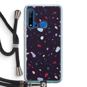 Dark Rounded Terrazzo: Huawei P20 Lite (2019) Transparant Hoesje met koord