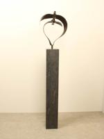 Bronzen beeld 2 vogels boven elkaar, 34 cm Bronzen beeld 2 vogels boven elkaar, 34 cm