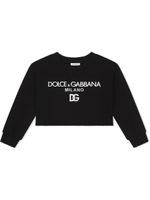 Dolce & Gabbana Kids hoodie en coton à logo brodé - Noir