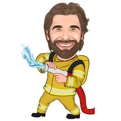 Cartoon Kussen - Brandweerman - Pillow Buddies