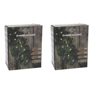 Set van 3x stuks kerst dennenslinger guirlande groen met verlichting 270 cm