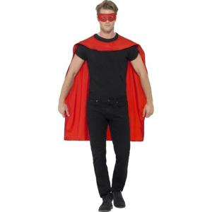 Smiffys Cape met oogmasker - verkleed kleding - voor volwassenen - rood