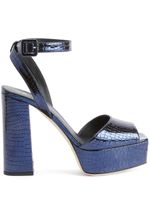 Giuseppe Zanotti sandales New Betty 120 mm en cuir - Bleu