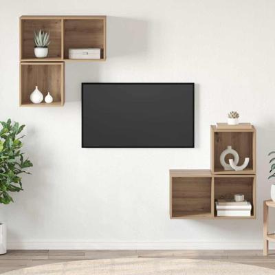 Tv-meubelset 4 pcs artisanaal eikenkleurig 37 x 37 x 72 cm