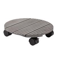 Plantenpot Trolley - Composiet - Grijs - Rond - 30 x 30 cm - Max 80 Kilo