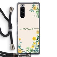 Gele bloemen: Sony Xperia 5 Transparant Hoesje met koord