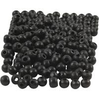 Creativ Company Houten kralen, d 5 mm, gatgrootte 1,5 mm, ca. 150 stuk, zwart, 6 gr/ 1 doos