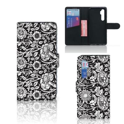 Xiaomi Mi Note 10 Lite Hoesje Black Flowers Xiaomi Mi Note 10 Lite Hoesje Black Flowers