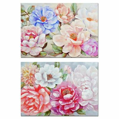 Schilderij DKD Home Decor Blommor (2 Stuks) (100 x 3 x 70 cm)