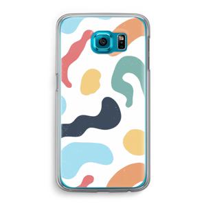 Memphis Shapes Blue: Samsung Galaxy S6 Transparant Hoesje