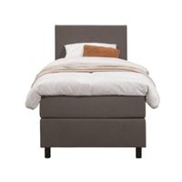 Leen Bakker - Boxspring Liv Egaal - Donker - 90x200 Cm - Ronde Poot - Stof - Bruin