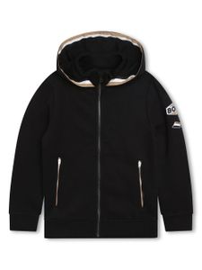 BOSS Kidswear hoodie zippé à patch logo - Noir