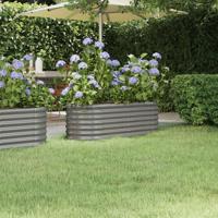 VidaXL Plantenbak 114x40x36 cm gepoedercoat staal grijs