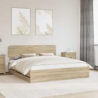 Bedframe met lade Sonoma Eiken 200 x 200 cm Geconstrueerd hout