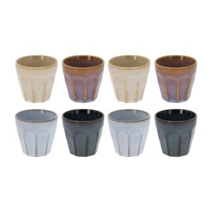 Kleine luxe gekleurde porseleinen espresso koffiekopjes - set 8x stuks - 90 ml