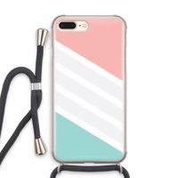 Strepen pastel: iPhone 7 PLUS Transparant Hoesje met koord