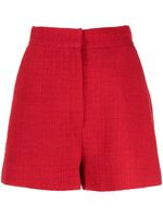 Elie Saab short en tweed à taille haute - Rouge - thumbnail