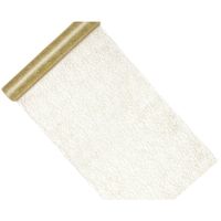 Tafelloper op rol - goud - mesh stof - 36 x 900 cm - thumbnail