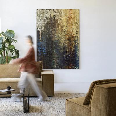 Urban Cotton Wandkleed 'Drops' 80 x 110cm in Frame - black