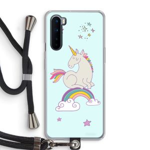 Regenboog eenhoorn: OnePlus Nord Transparant Hoesje met koord