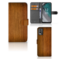 Nokia C32 Book Style Case Donker Hout