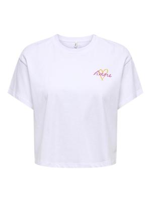 Only Onlannbel S/s Boxy Crop Tee Jrs 15348981 T-shirt Korte Mouw 4990462 Bright White Amore Simone