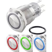 TRU COMPONENTS TC-7494632 TC-LAS1-AGQ-11ZE/42RGB/ Vandalismebestendige drukschakelaar 250 V/AC 3 A 1x uit/aan Continu Rood, Groen, Blauw, RGB IP65 1 stuk(s)