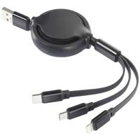 Renkforce USB-laadkabel USB 2.0 USB-A stekker 1.00 m Chroom-zwart Flexibel RF-5800360