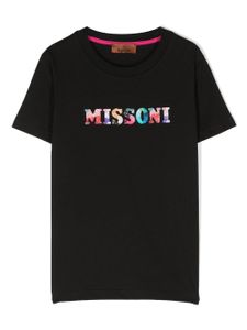 Missoni Kids t-shirt en coton à logo imprimé - Noir