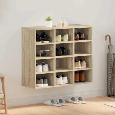 Schoenenkast Sonoma eiken 77.5 x 30 x 67 cm Bewerkt hout
