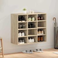Schoenenkast Sonoma eiken 77.5 x 30 x 67 cm Bewerkt hout