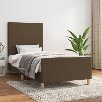 Bedframe zonder matras 80x200 cm stof donkerbruin