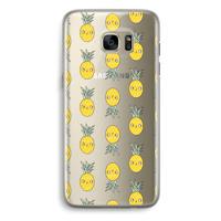 Ananas: Samsung Galaxy S7 Edge Transparant Hoesje - thumbnail