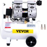 VEVOR Stille Compressor Tank 18 L Stille Luchtcompressor 850 W Draagbare Luchttank Gemaakt van Gelegeerd Staal met eén Druk Meter en 1440 RPM Rotatiesnelheid voor Huisreparatie, Bandenspanning, enz