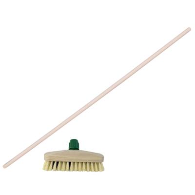 Betra Luiwagen/schrobber 23 cm - met houten steel 130 cm - harde schrobborstel