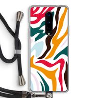 Colored Zebra: OnePlus 8 Transparant Hoesje met koord
